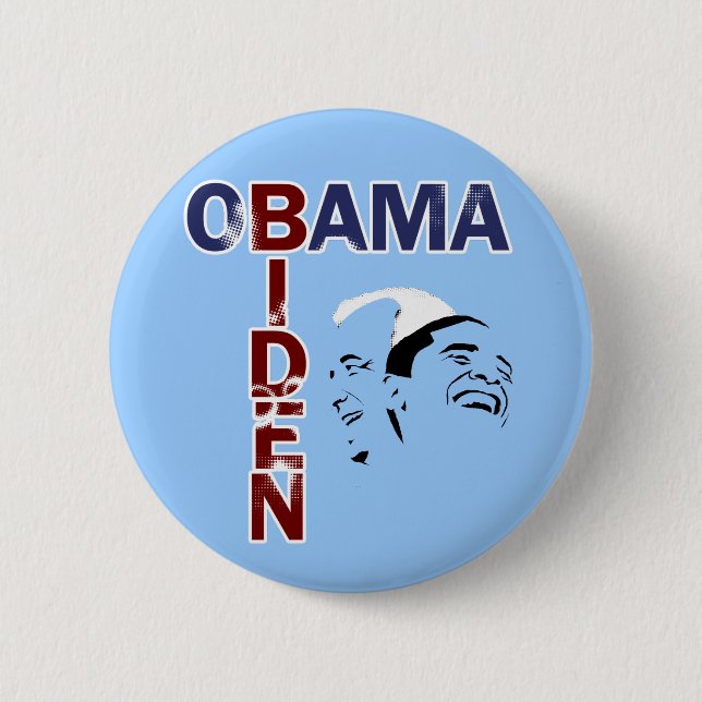 Macaron Rond 5 Cm Obama et Biden '08 (Devant)