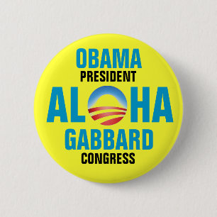 MACARON ROND 5 CM OBAMA/GABBARD 2012