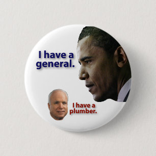 Macaron Rond 5 Cm Obama : J'ai un général. McCain : J'ai un plombier