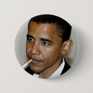 MACARON ROND 5 CM OBAMA, MERCI POUR LE TABAGISME
