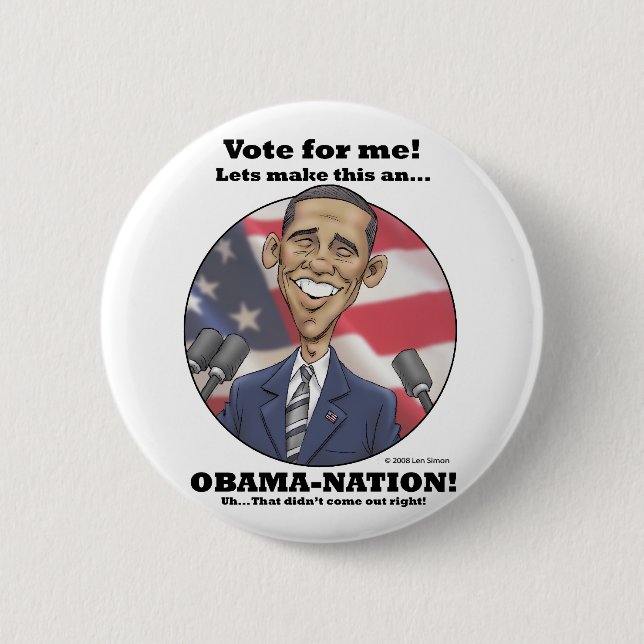 Macaron Rond 5 Cm Obama-Nation (Devant)