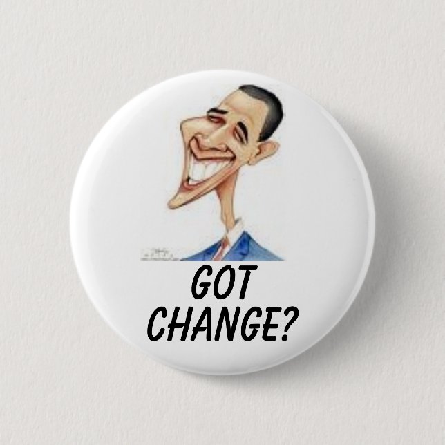 Macaron Rond 5 Cm Obama, OBTENU, CHANGEMENT ? (Devant)