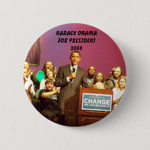 MACARON ROND 5 CM OBAMA POUR LE PRÉSIDENT