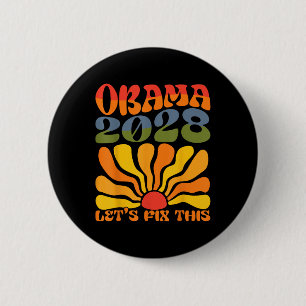 Macaron Rond 5 Cm Obama pour le président 2028 Obama 2028 Flower Boh