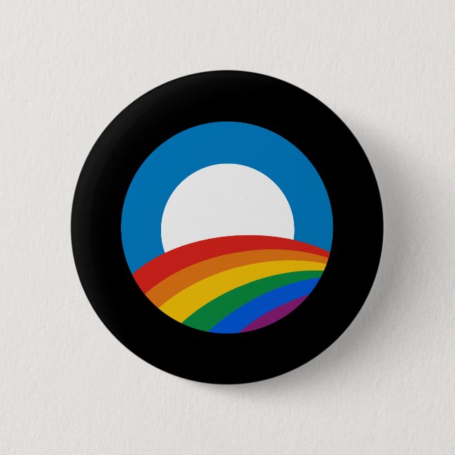 Macaron Rond 5 Cm Obama Rainbow (Devant)