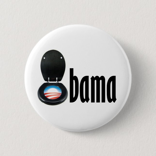 Macaron Rond 5 Cm Obama (toilette) (Devant)