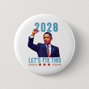 Macaron Rond 5 Cm Obama Vintage patriotique 2028 Ral de protestation