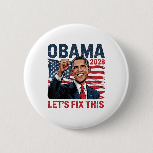 Macaron Rond 5 Cm Obama Vintage rétro patriotique 2028