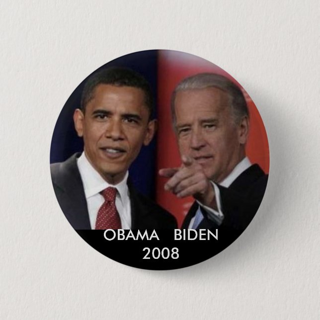 Macaron Rond 5 Cm obamadebate, OBAMA   BIDEN2008 (Devant)