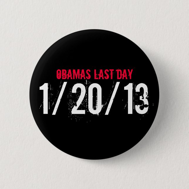 MACARON ROND 5 CM OBAMAS LE JOUR PASSÉ, 1/20/13 (Devant)