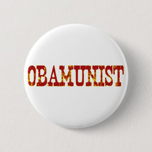 Macaron Rond 5 Cm Obamunist (socialisme)