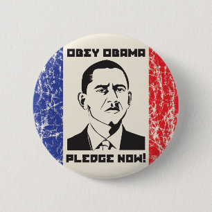 Macaron Rond 5 Cm Obéissez le bouton d'Obama