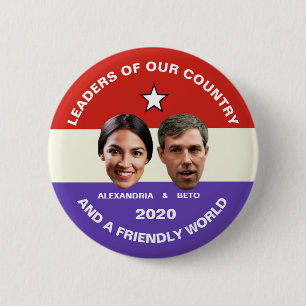 Macaron Rond 5 Cm Ocasio-Cortez et O'Rourke en 2020