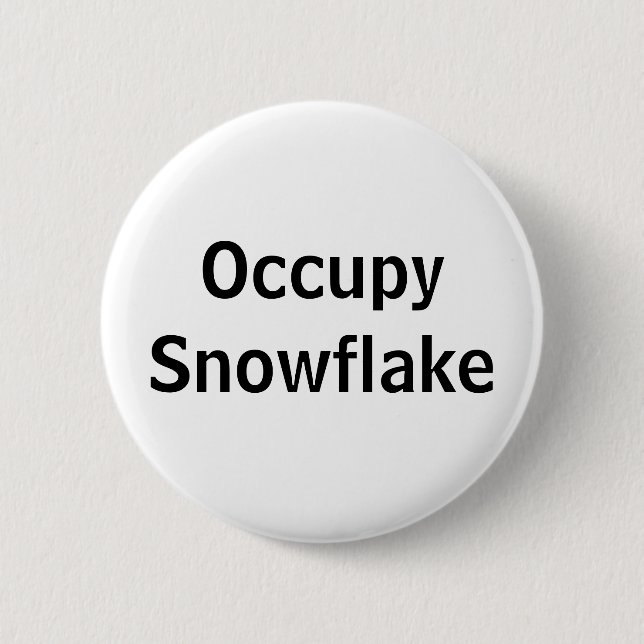Macaron Rond 5 Cm Occupy Snowflake (Devant)