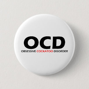 Macaron Rond 5 Cm OCD - Désordre obsédant de cacatoès