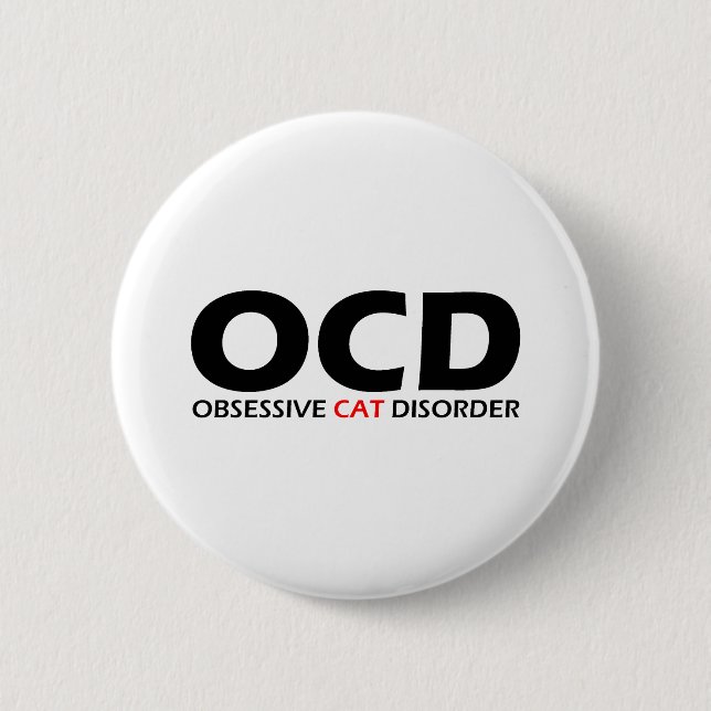 Macaron Rond 5 Cm OCD - Trouble de chats obsessionnel (Devant)