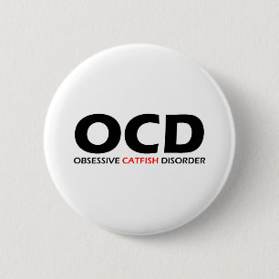 Macaron Rond 5 Cm OCD - Trouble Obsessionnel du poisson de chat