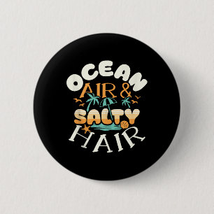 Macaron Rond 5 Cm Ocean Air Amp Salty Hair Beach Vacances d'été Fu