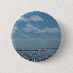 Macaron Rond 5 Cm Océan bleu de la mer des Caraïbes