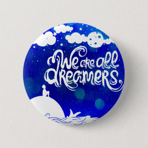 Macaron Rond 5 Cm Ocean Blue Dreams Stars Citation Inspirationnelle