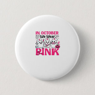 Macaron Rond 5 Cm Octobre, nous portons du rose Infirmière Sensibili