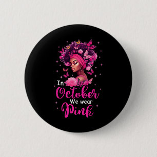 Macaron Rond 5 Cm Octobre Nous Portons Pink Breast Cancer Sensibilis