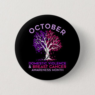 Macaron Rond 5 Cm Octobre Violence domestique et cancer du sein