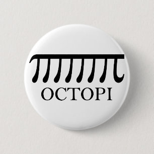 Macaron Rond 5 Cm Octopi - Funny Pi Octopus Math