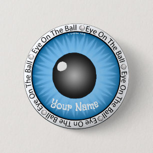 Macaron Rond 5 Cm Oeil Bleu Sur Boule Golfeur