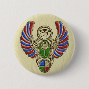 Macaron Rond 5 Cm Oeil des boutons de scarabée de Horus
