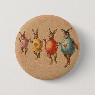 Macaron Rond 5 Cm Oeufs dansants lapins de Pâques