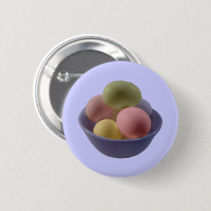 Macaron Rond 5 Cm Oeufs de Pâques dans un bol