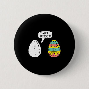 Macaron Rond 5 Cm OEufs de Pâques Nice Tatouages Drôle Chasse Hommes