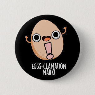 Macaron Rond 5 Cm OEufs Mark Funny Oeuf Pun Dark BG