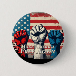 Macaron Rond 5 Cm Œuvre d'art Make America Free Again