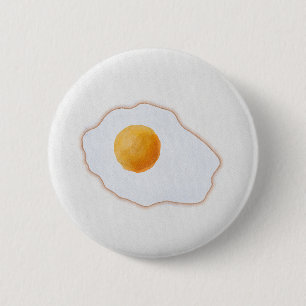 Macaron Rond 5 Cm Œuvre d'art minimaliste de l'œuf frit à l'aquarell