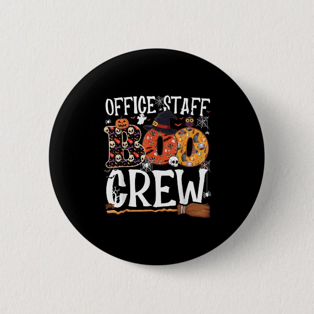 Macaron Rond 5 Cm Office Staff Boo Crew Funny Halloween Matching Cos (Devant)