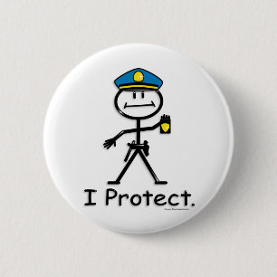 Macaron Rond 5 Cm Officier de police