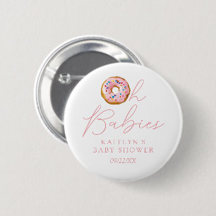 Macaron Rond 5 Cm Oh Baby Donut Saupoudrer Twin Girls Baby shower