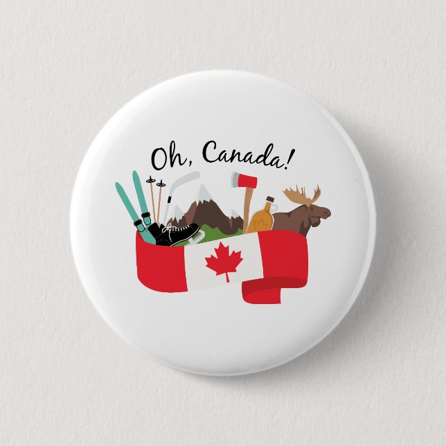 Macaron Rond 5 Cm Oh Canada (Devant)
