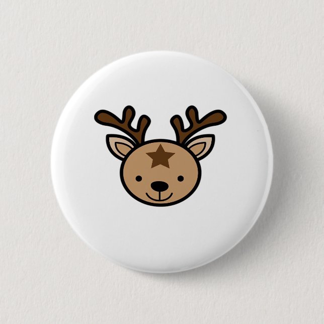 Macaron Rond 5 Cm Oh Cute Deer Minimal Design  (Devant)