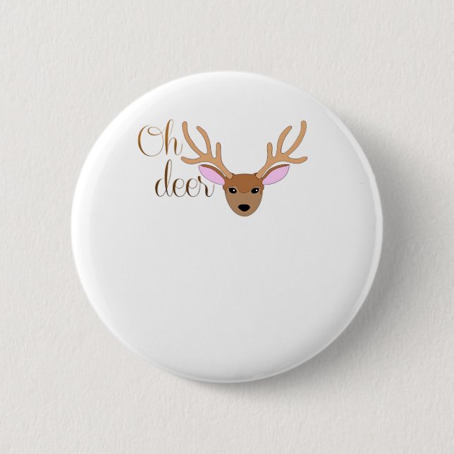 Macaron Rond 5 Cm Oh Deer Artistic Style  (Devant)