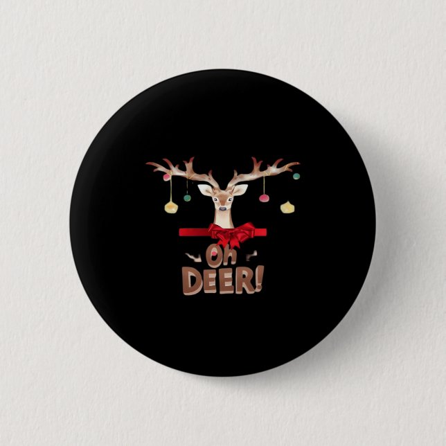 Macaron Rond 5 Cm Oh Deer Classic Vibe  (Devant)