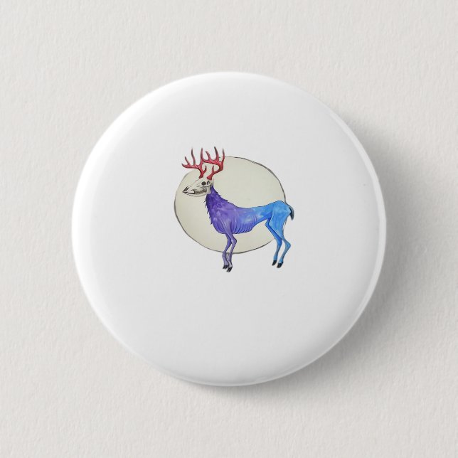 Macaron Rond 5 Cm Oh Deer Clean Graphic Style  (Devant)