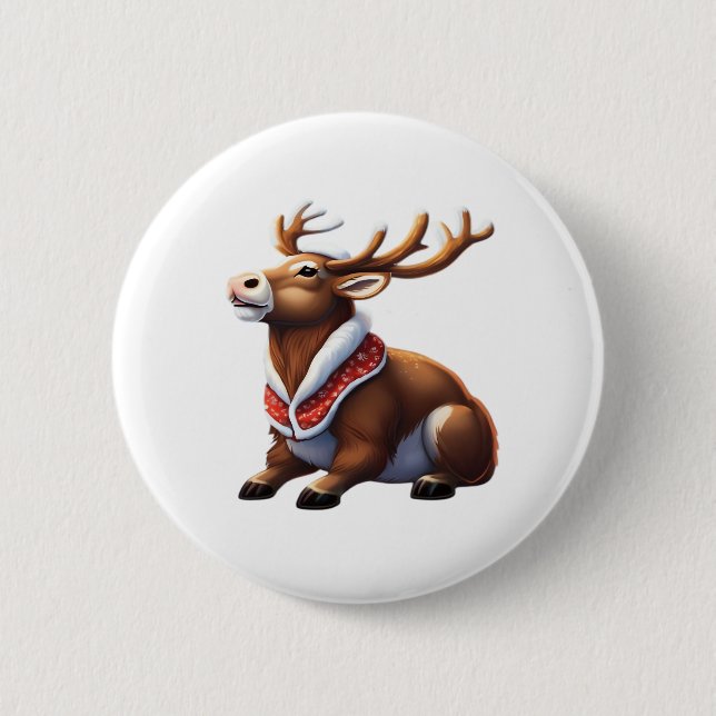 Macaron Rond 5 Cm Oh Deer Energetic Modern Design  (Devant)