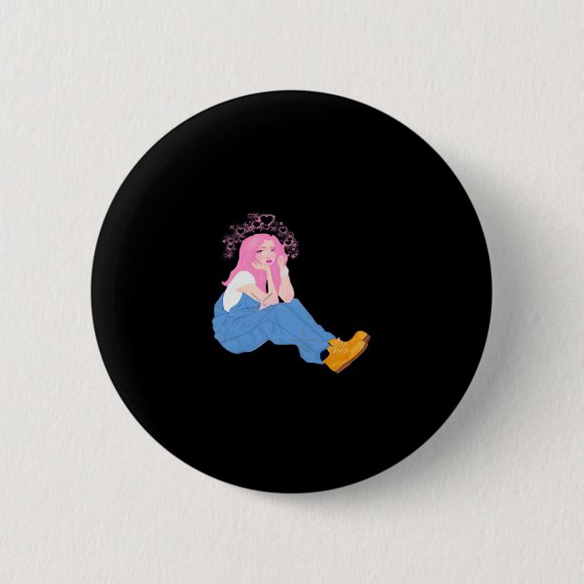 Macaron Rond 5 Cm Oh Deer Graphic Artistic Design  (Devant)