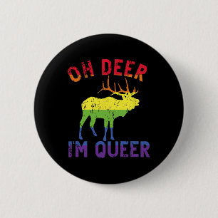 Macaron Rond 5 Cm Oh Deer Im Queer Rainbow Lgbt Gay pride Panual Les
