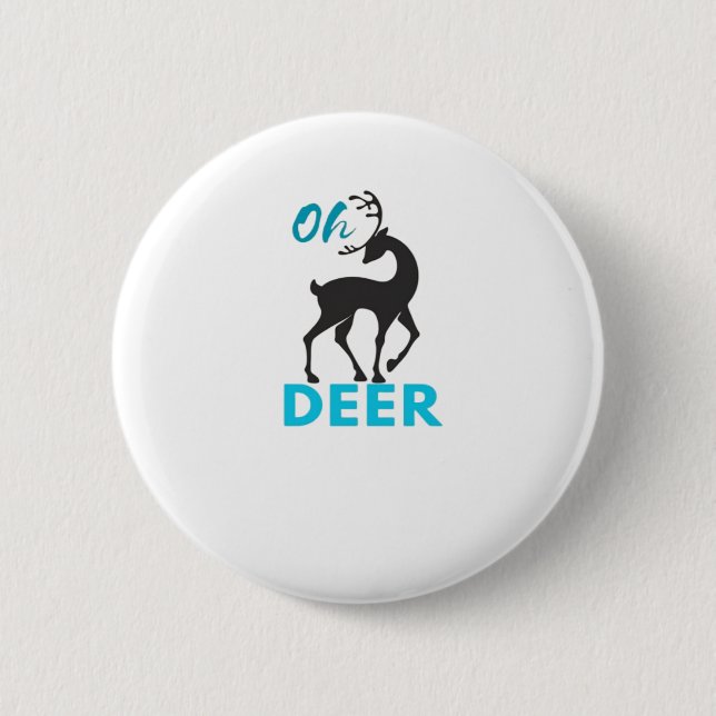 Macaron Rond 5 Cm Oh Deer Minimal Design  (Devant)