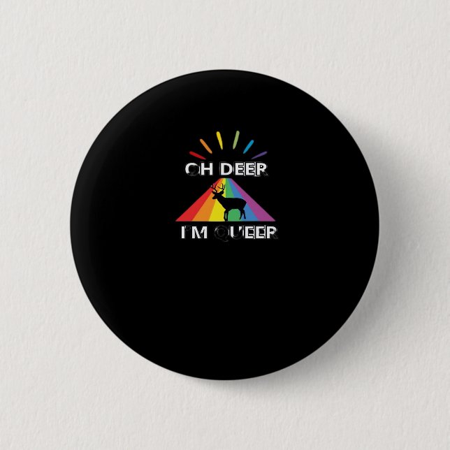 Macaron Rond 5 Cm Oh Deer Queer Trendy Aesthetic Design  (Devant)