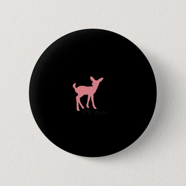 Macaron Rond 5 Cm Oh Deer Retro Classic Style  (Devant)